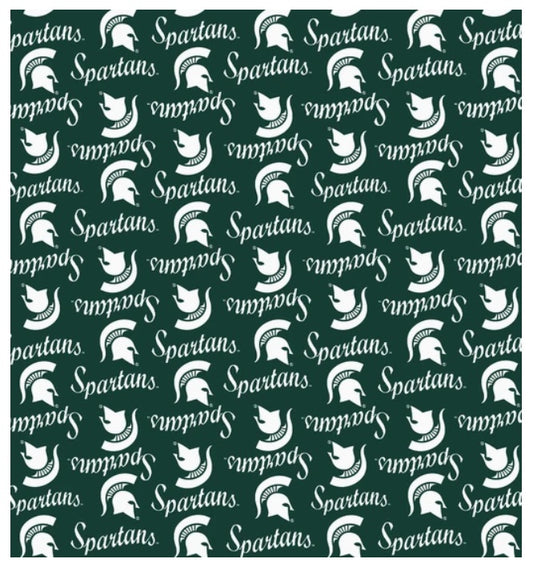 Michigan State Spartans NCAA College Mini Packed Logo Sykel Enterprises Cotton Fabric MIST-1390