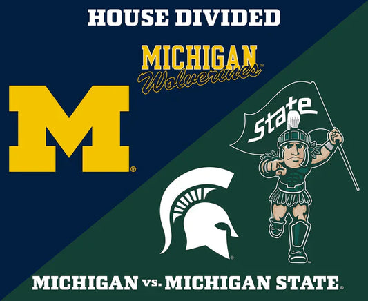 Michigan Vs. Michigan State House Divided Panel 36" Sykel Enterprises Cotton Fabric 1396MCHG-MIST