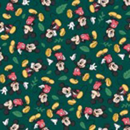 Disney Fall Mickey Green Springs Creative Cotton Fabric