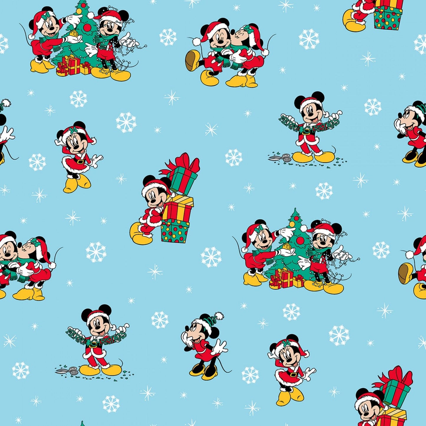 Mickey & Friends Christmas Day Disney Springs Creative Cotton Fabric