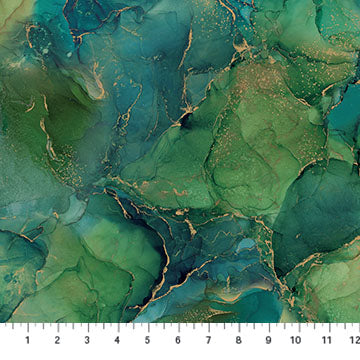 Midas Marble Metallic Shamrock Green Deborah Edwards and Melanie Samra Northcott Cotton Fabric NC-DM27630-78