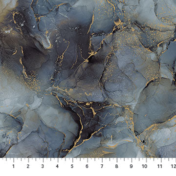Midas Marble Metallic Smoke Gray Deborah Edwards and Melanie Samra Northcott Cotton Fabric NC-DM27630-96