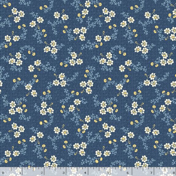 Middleboro Road Garden Navy Suzi Smith Marcus Fabrics Cotton Fabric MF-R581559D-NAVY