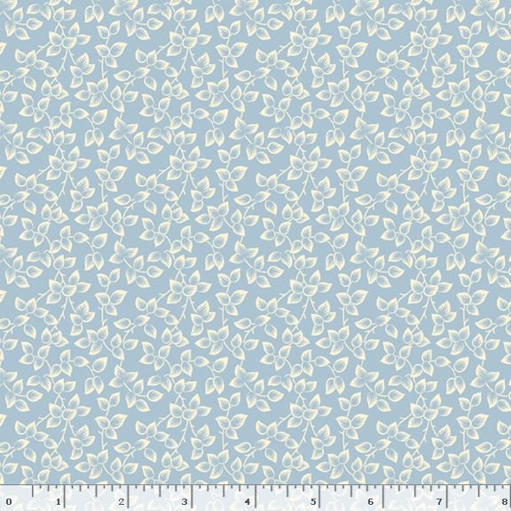 Middleboro Road Leaves Sky Suzi Smith Marcus Fabrics Cotton Fabric MF-R581563D-SKY