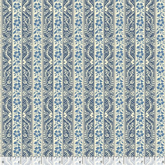 Middleboro Road Stripe Blue Suzi Smith Marcus Fabrics Cotton Fabric MF-R581567D-BLUE