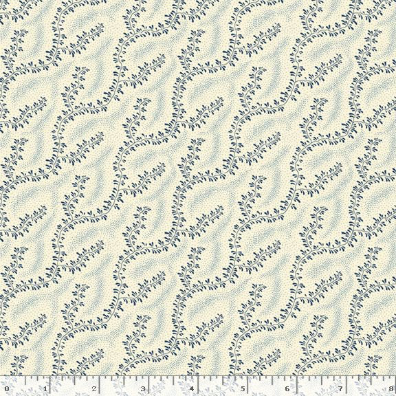 Middleboro Road Willow Blue Suzi Smith Marcus Fabrics Cotton Fabric MF-R581562D-BLUE