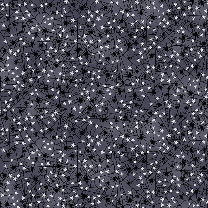 Midnight Magic Cobwebs in Midnight Gracie Popp Studio E Cotton Fabric