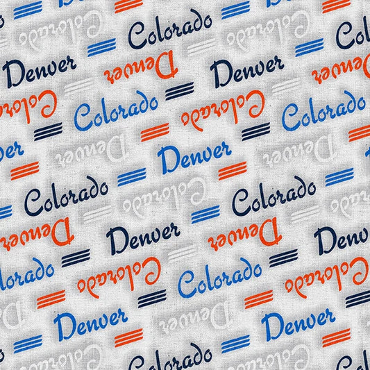 Mile High Matchup Denver Colorado Diagonal Stripe Football Blue Orange Paintbrush Studio Cotton Fabric PBS-120-26821