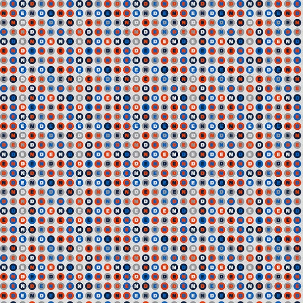 Mile High Matchup Denver Dot Circles Football Toss Blue Orange Paintbrush Studio Cotton Fabric PBS-120-26824