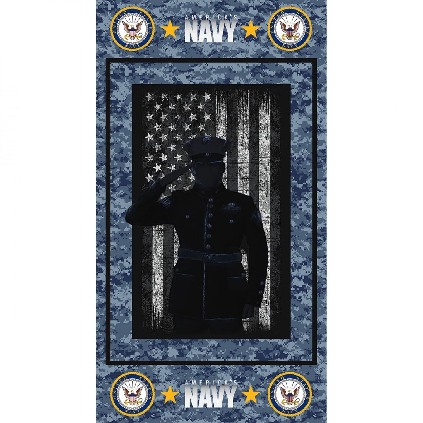 Navy Service US Military 24" Panel Print Concepts Cotton Fabric