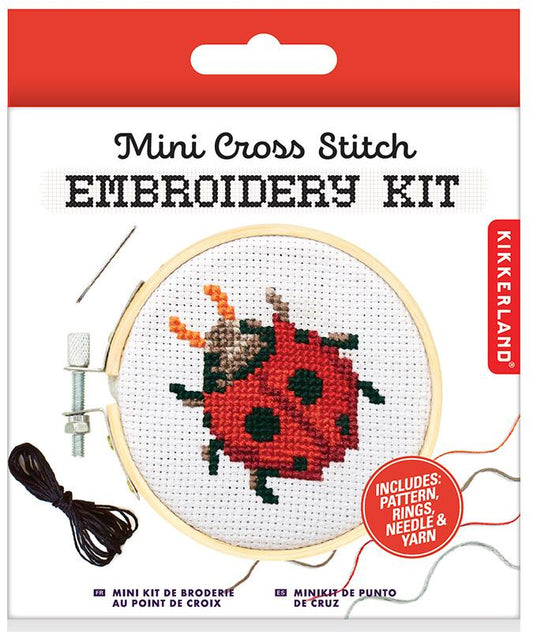 Mini Cross Stitch Lady Bug Embroidery Kit Kikkerland GG229