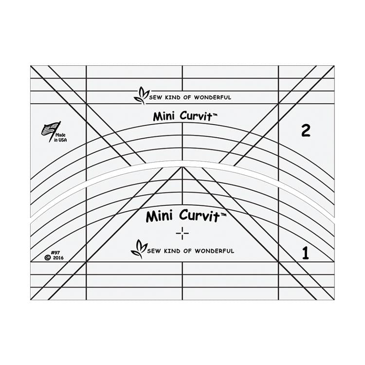 Mini Curvit 2 pcs Acrylic Ruler 1/4" Thick Sew Kind Of Wonder SKW-97