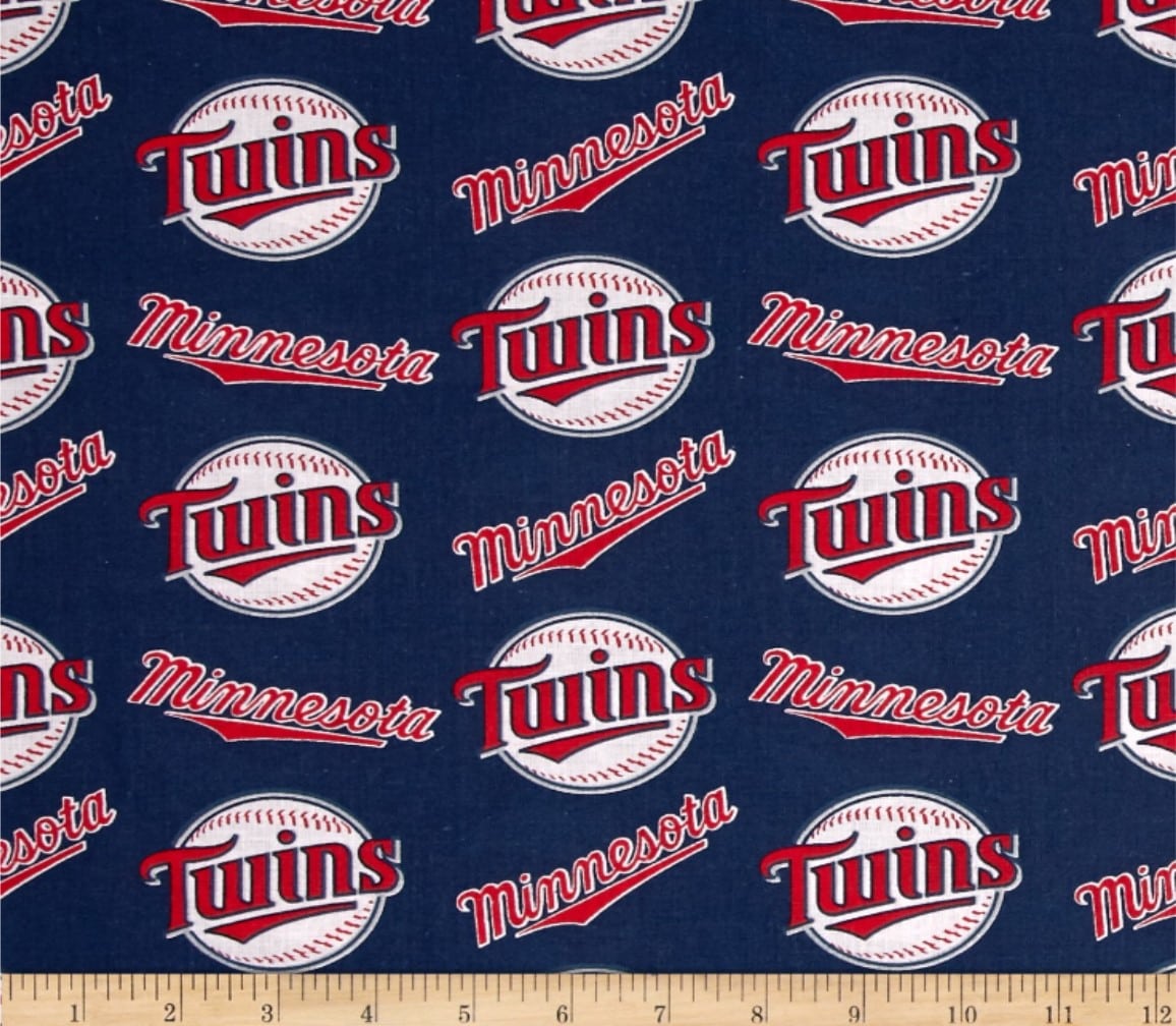 Minnesota Twins MLB Baseball Logo and Name Fabric Traditions Cotton Fabric