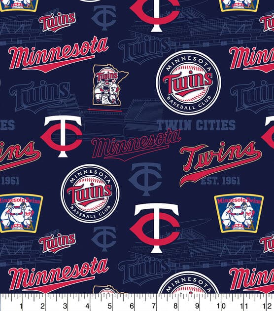 Minnesota Twins MLB Baseball Stadium Fabric Traditions Cotton Fabric