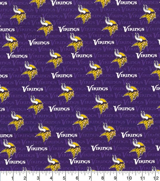 Minnesota Vikings NFL Mini Name Print Design Cotton Fabric