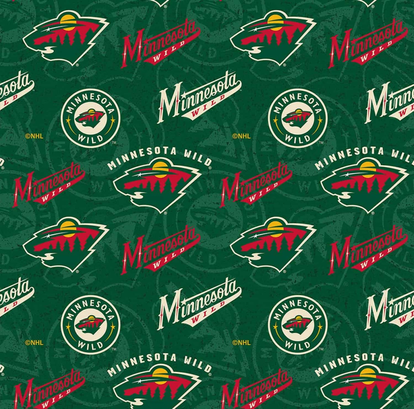 Minnesota Wild NHL Hockey Tone on Tone Design Cotton Fabric