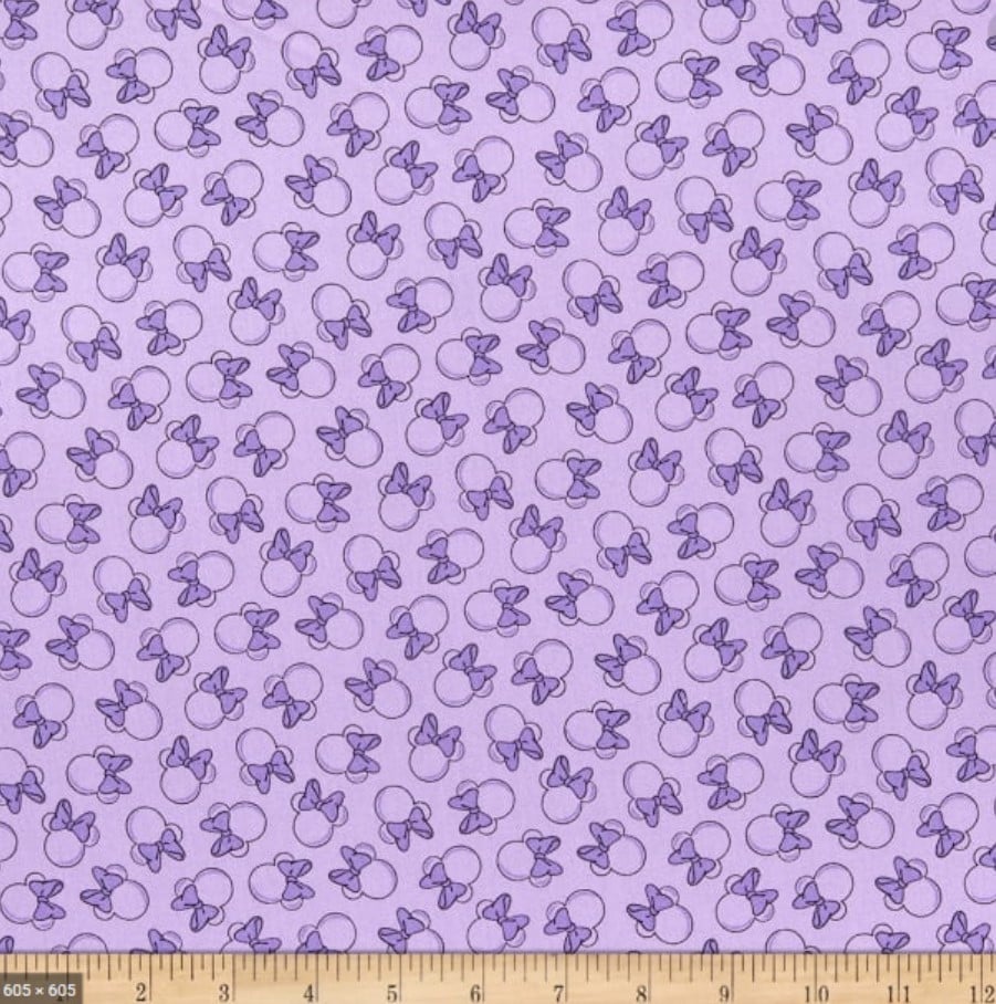 Minnie Mouse Unicorn Dreams Head Toss Purple Camelot Cotton Fabric