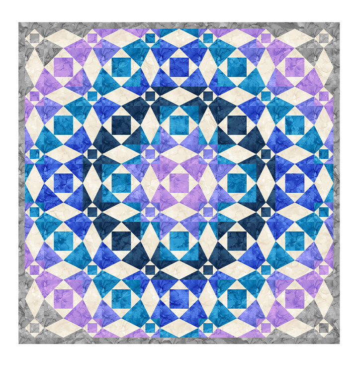 Mirage Seaborne Digital Quilt Top 50 in x 50 in Deborah Edwards Northcott Fabrics NC-DQ3595 | US Fabric Shop