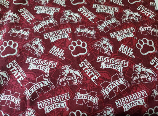 Mississippi State Bulldogs NCAA College Tone on Tone Sykel Cotton Fabric