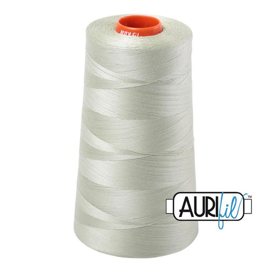 Mist Grey Green Aurifil Longarm Cotton Quilting Thread 50wt 6452yds Cone