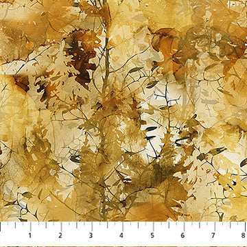 Misty Morning Trees Ochre Multi Deborah Edwards Melanie Samra Northcott Cotton Fabric NC-DP28650-54