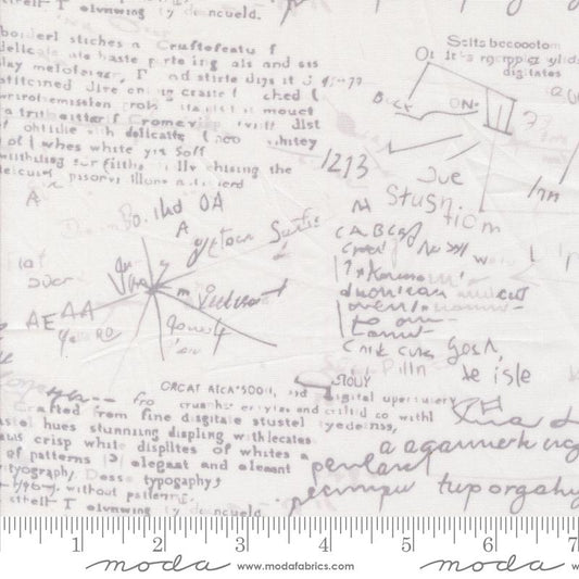 Modern Background 108" Wideback Equations White Zen Chic Moda Cotton Fabric MD-108028-11