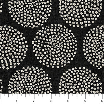 Modern Elements Big Circles Black Northcott Cotton Fabric NC-28171-99