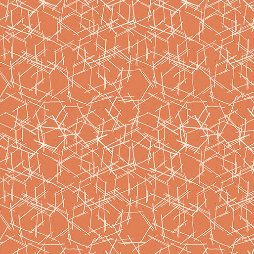 Modern Vintage: Treasured Chisel Light Terracotta Rachel Rossi Benartex Cotton Fabric BE-16598-37