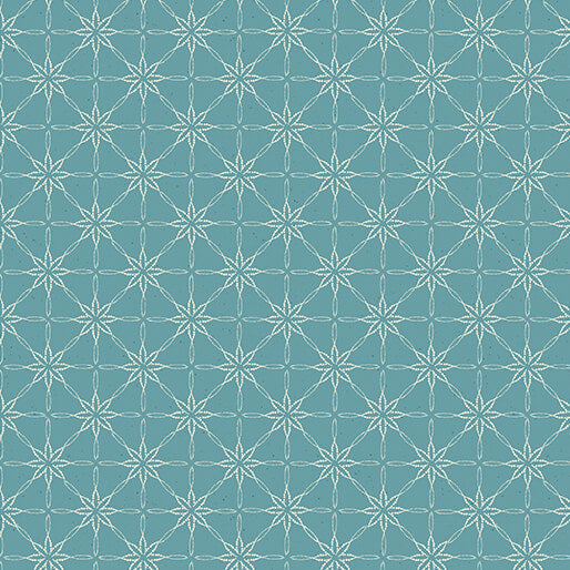 Modern Vintage: Treasured Daisy Doily Teal Rachel Rossi Benartex Cotton Fabric BE-16599-84