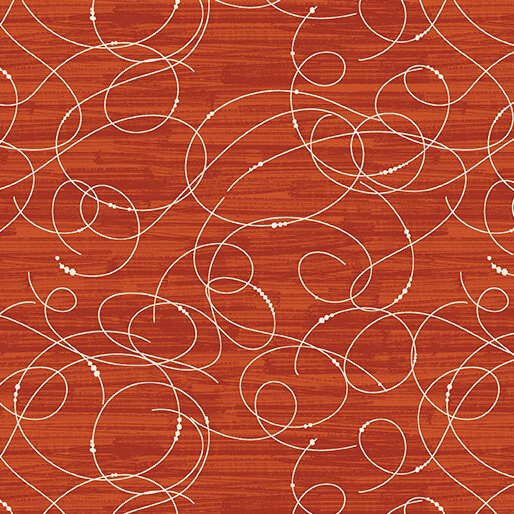 Modern Vintage: Treasured Etched Glass Dark Terracotta Rachel Rossi Benartex Cotton Fabric BE-16600-39