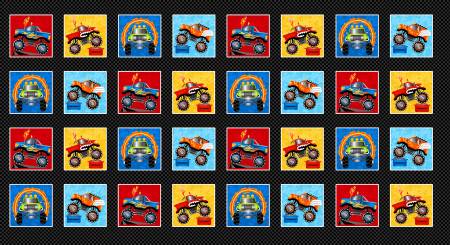 Monster Trucks Continuous Block Panel 24" Black Pattern Wheel Studio Henry Glass Cotton Fabric