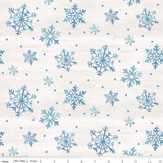 Monthly Placemats January Snowflakes Cream Tara Reed Riley Blake DesignsCotton Fabric