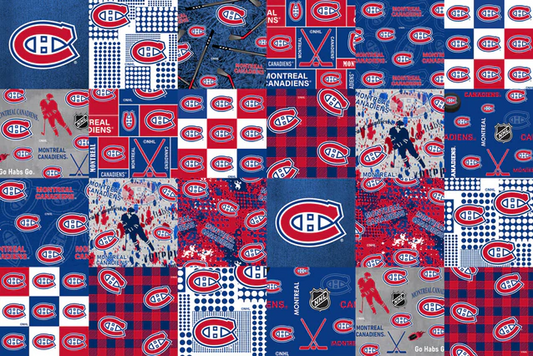Montreal Canadiens NHL Hockey Cheater Quilt Sykel Enterprises Cotton Flannel Fabric NHL-1382-CAN