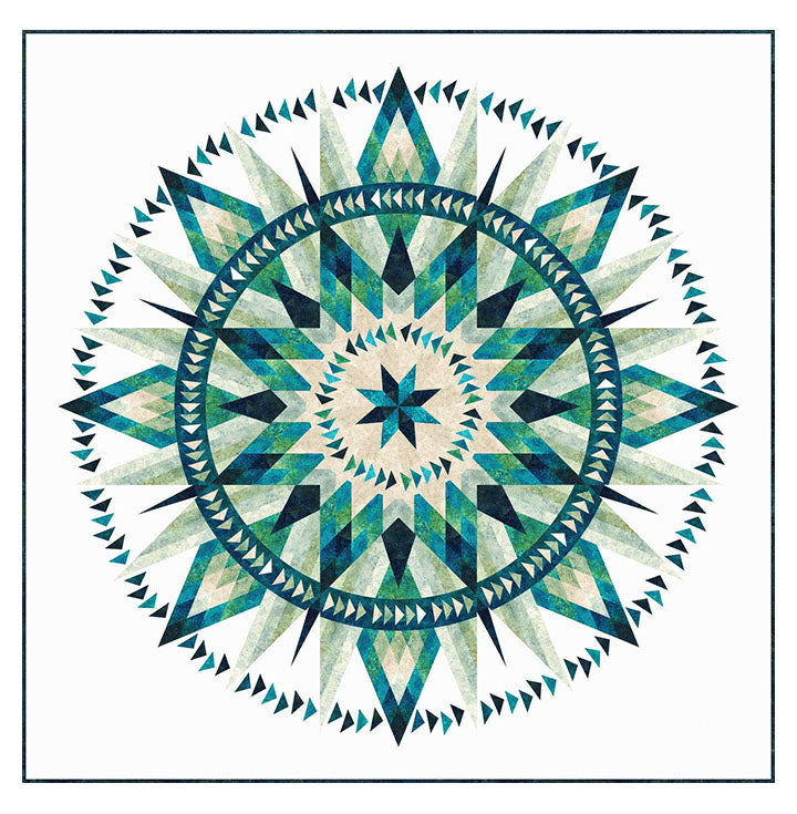 Moonglow Cactus Digital Quilt Top 96"x96" Quilt Worx Stonehenge Gradations Collection NC-DQ3300