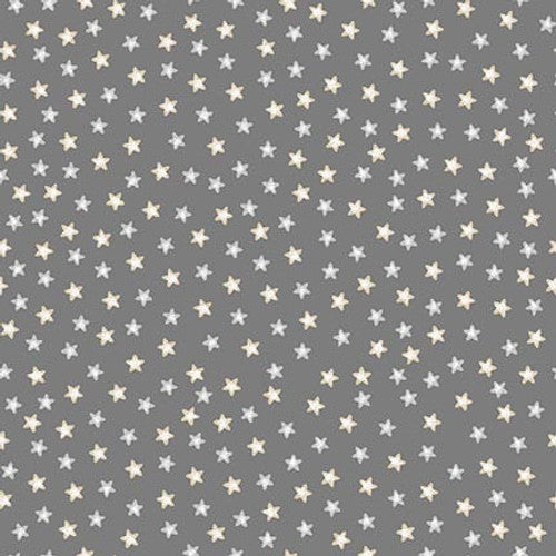 Moonlit Dreams Tossed Stars Granite Gray Victoria Hutto Studio E Cotton Fabric
