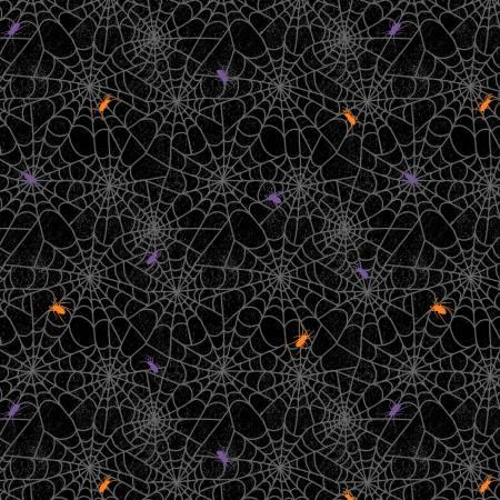 Moonlit Manor Spiderwebs Black Wilmington Prints Cotton Fabric WP-3071-34013-968