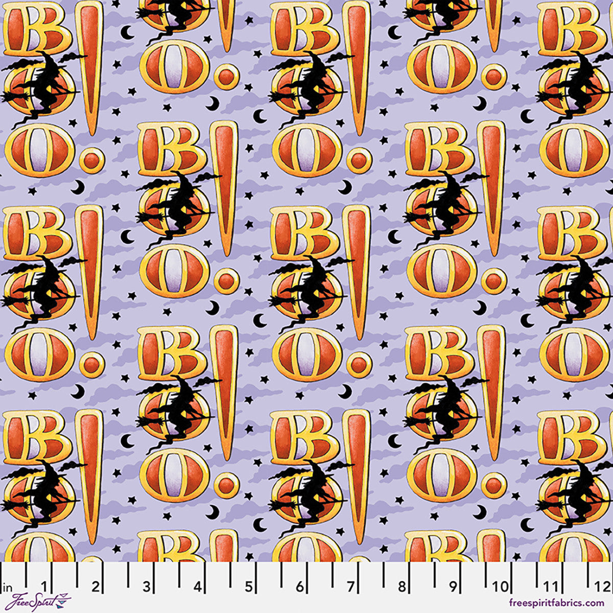 Moonlit Mischief Boo Lilac Purple Mary Engelbreit Free Spirit Cotton Fabric FS-PWMY044.LILAC