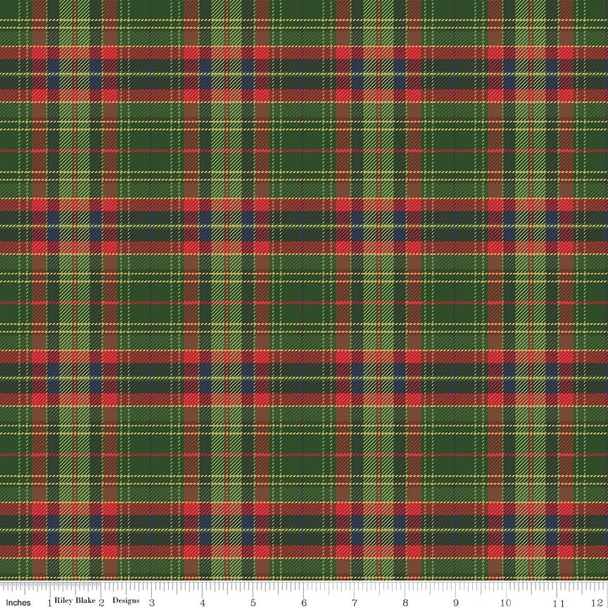 More Christmas Wishes Lumberjack Green The RBD Designers Riley Blake Designs Cotton Fabric RB-C16558-GREEN