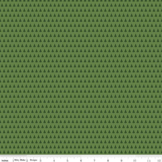 More Christmas Wishes Trees Green The RBD Designers Riley Blake Designs Cotton Fabric RB-C16555-GREEN
