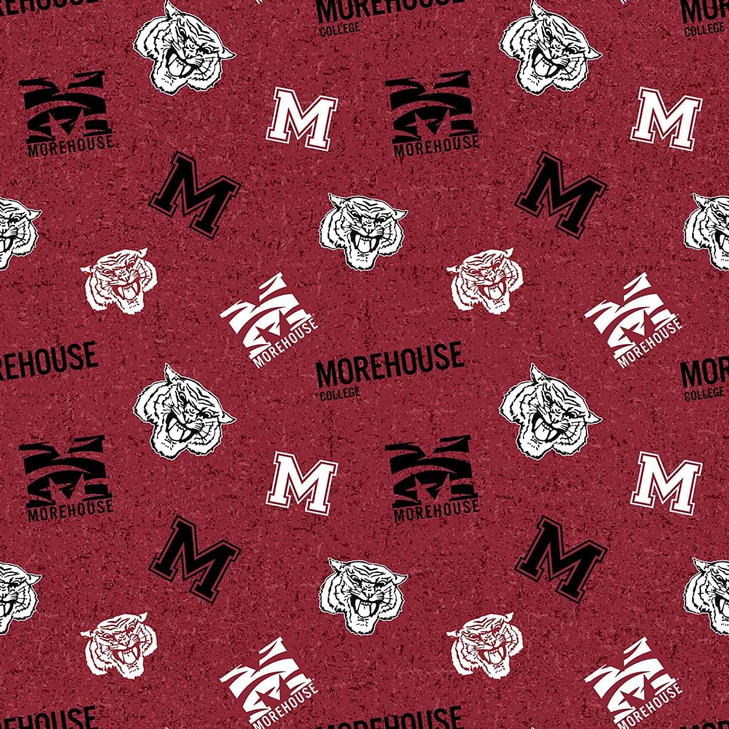 Morehouse Maroon Tigers NCAA College Tone on Tone Sykel Cotton Fabric