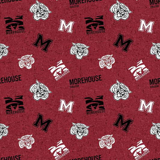 Morehouse Maroon Tigers NCAA College Tone on Tone Sykel Cotton Fabric