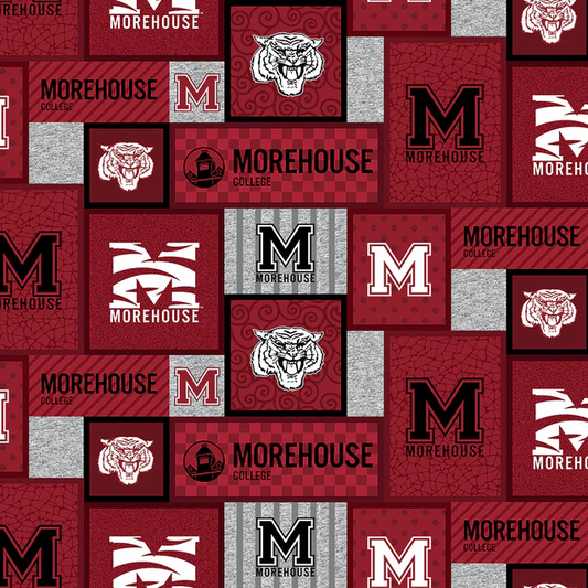 Morehouse Maroon Tigers NCAA College Patch Sykel Enterprises Polyester FLEECE Fabric MHC-1177