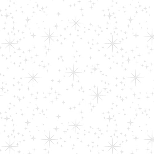 Morning Mist VIII Stars White on White Blank Quilting Cotton Fabric