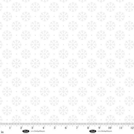Morning Mist IX Circles with Dots and Spikes White on White Blank Quilting Cotton Fabric BQ-4326-01W