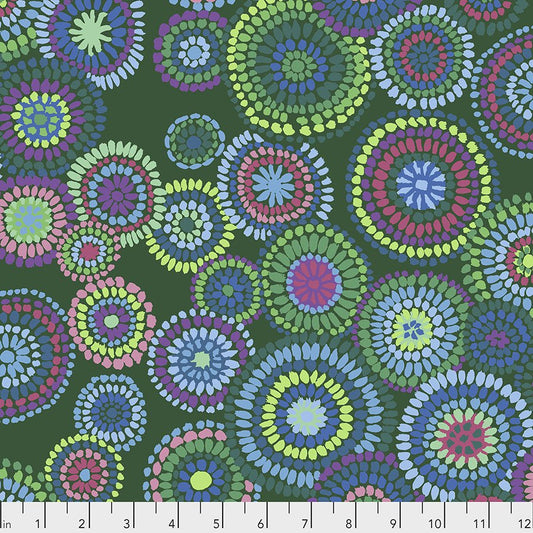 Mosaic Circles Green Stash Kaffe Fassett Collective Free Spirit Cotton Fabric