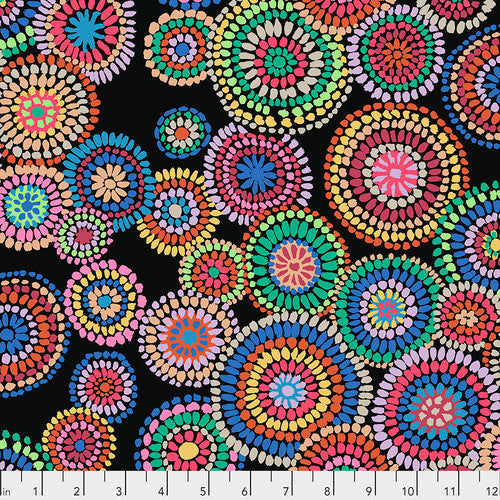 Mosaic Circles Black Stash Kaffe Fassett Collective Free Spirit Cotton Fabric