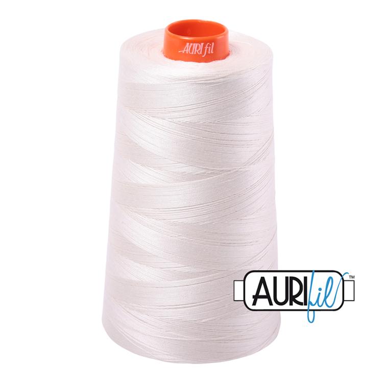 Muslin White Aurifil Longarm Cotton Quilting Thread 50wt 6452yds Cone