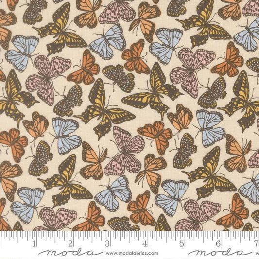 My Secret Garden Flitter Flutter Butterflies Cloud Cream Multi Stacy Iest Hsu Moda Cotton Fabric MD-20984-11
