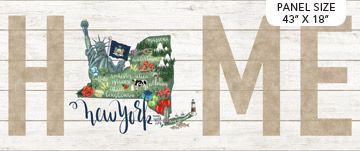 New York My Home State Panel 18" Northcott Cotton Fabric