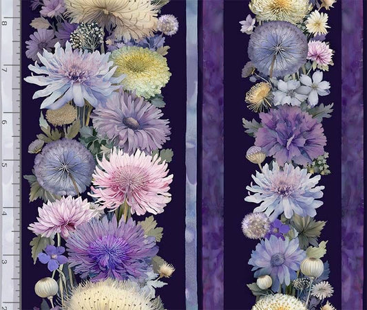 Mystic Meadow 11" Stripes Purple Timeless Treasures Cotton Fabric TT-FLEUR-CD4212-PURPLE